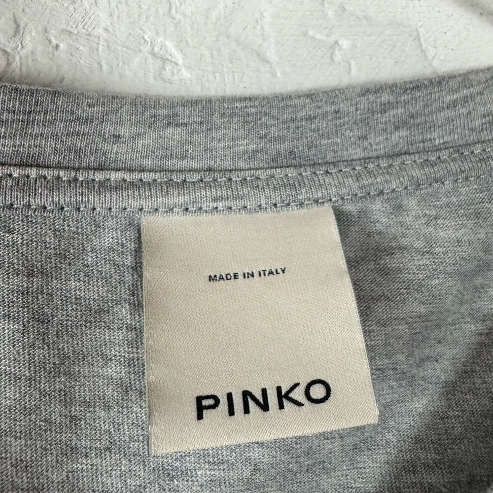 Pinko Italy Shirt Knit Top Tee Zafira Jersey Heather Marled Light Grey Puff - Picture 8 of 9